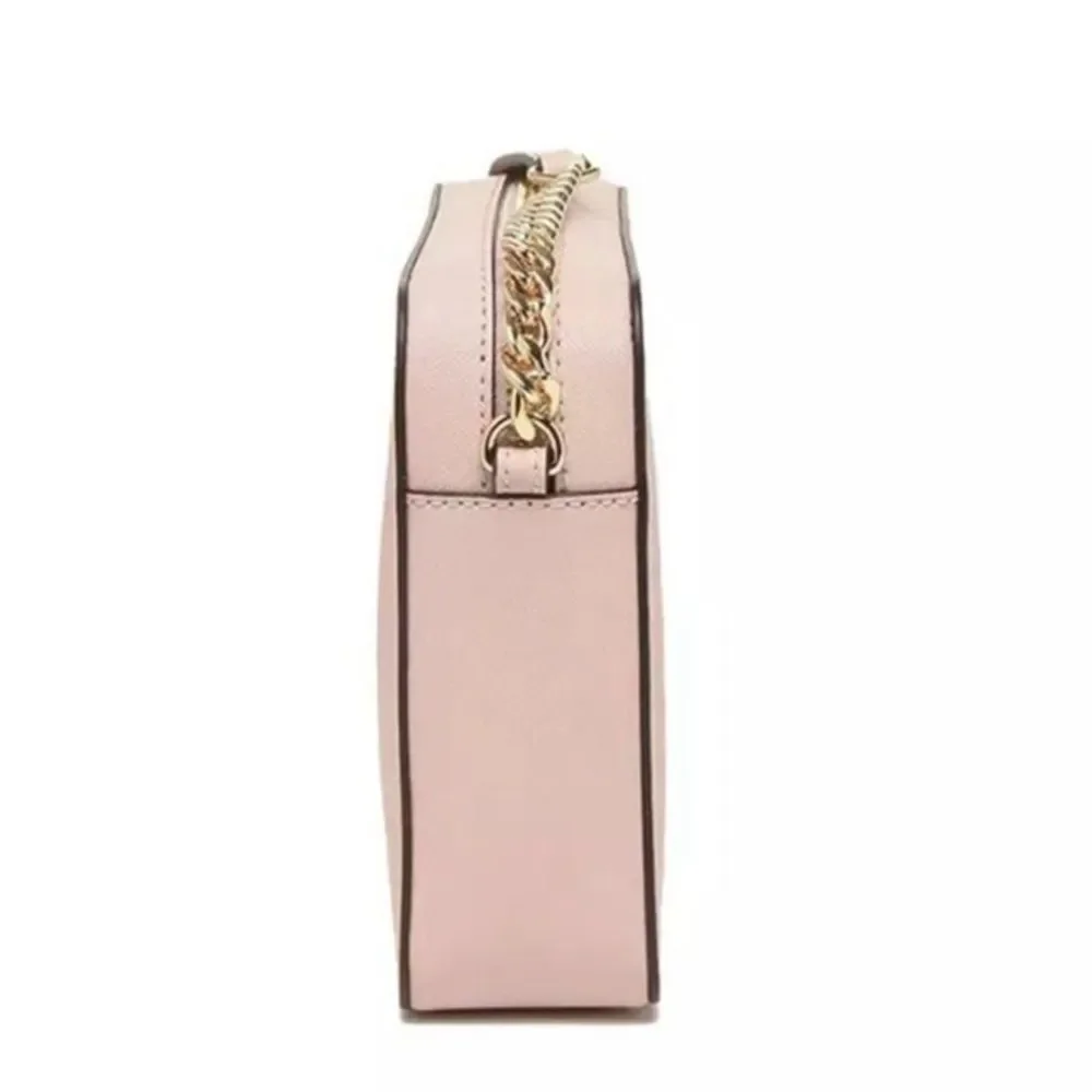 Michael Kors Jet Set Large East West Powder Blush Leather Crossbody Bag